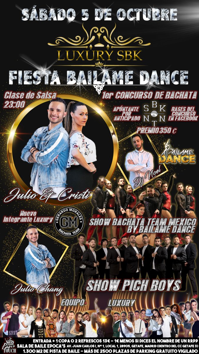 Bailame Dance Party at Luxury SBK - 5 October 2019