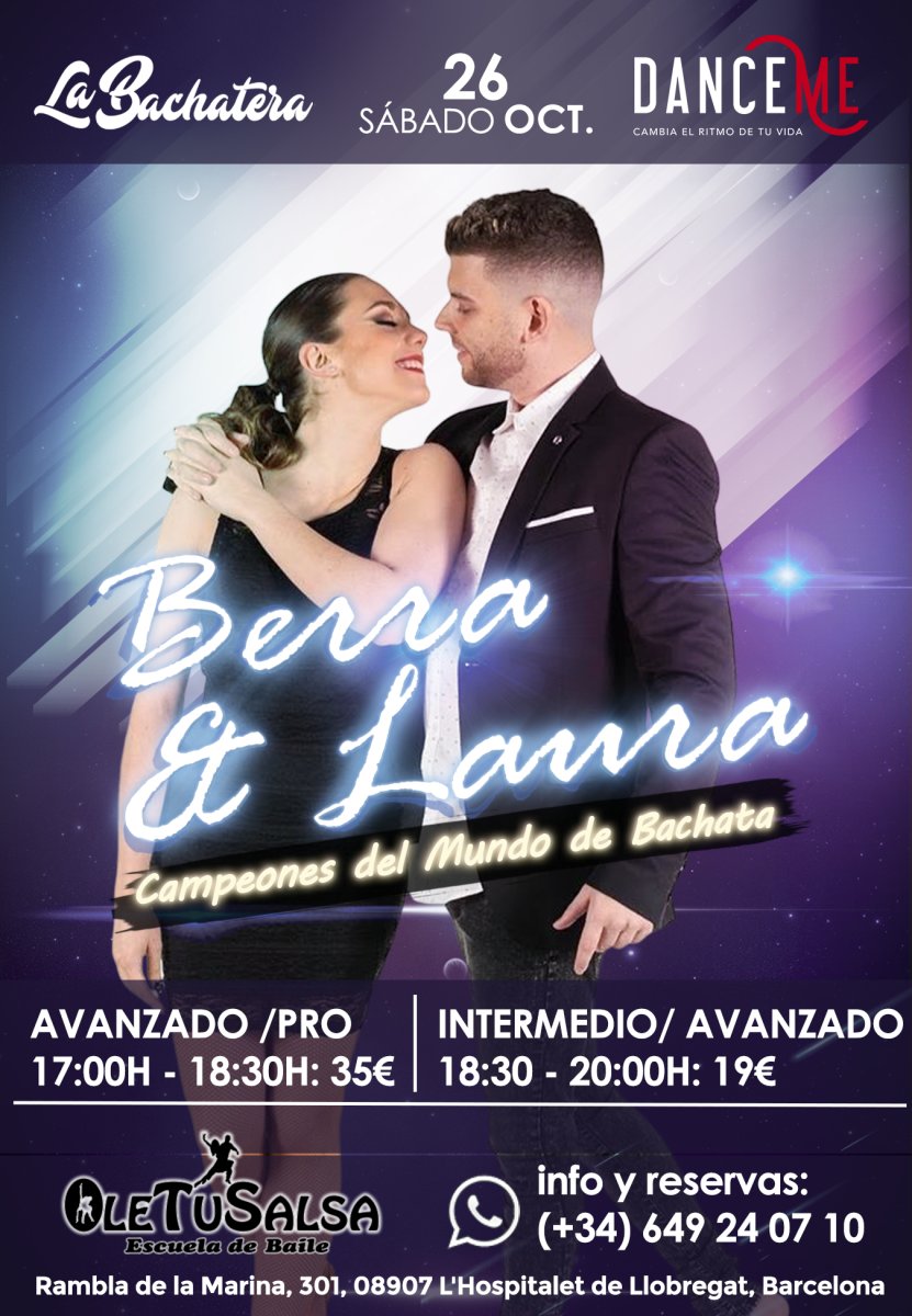 Bachata Workshop Berra and Laura in Barcelona - Saturday 26 October 2019