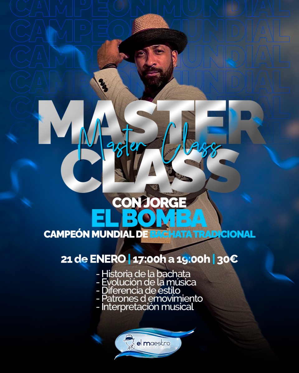 Traditional Bachata MASTER CLASS in Barcelona - 21 January 2023