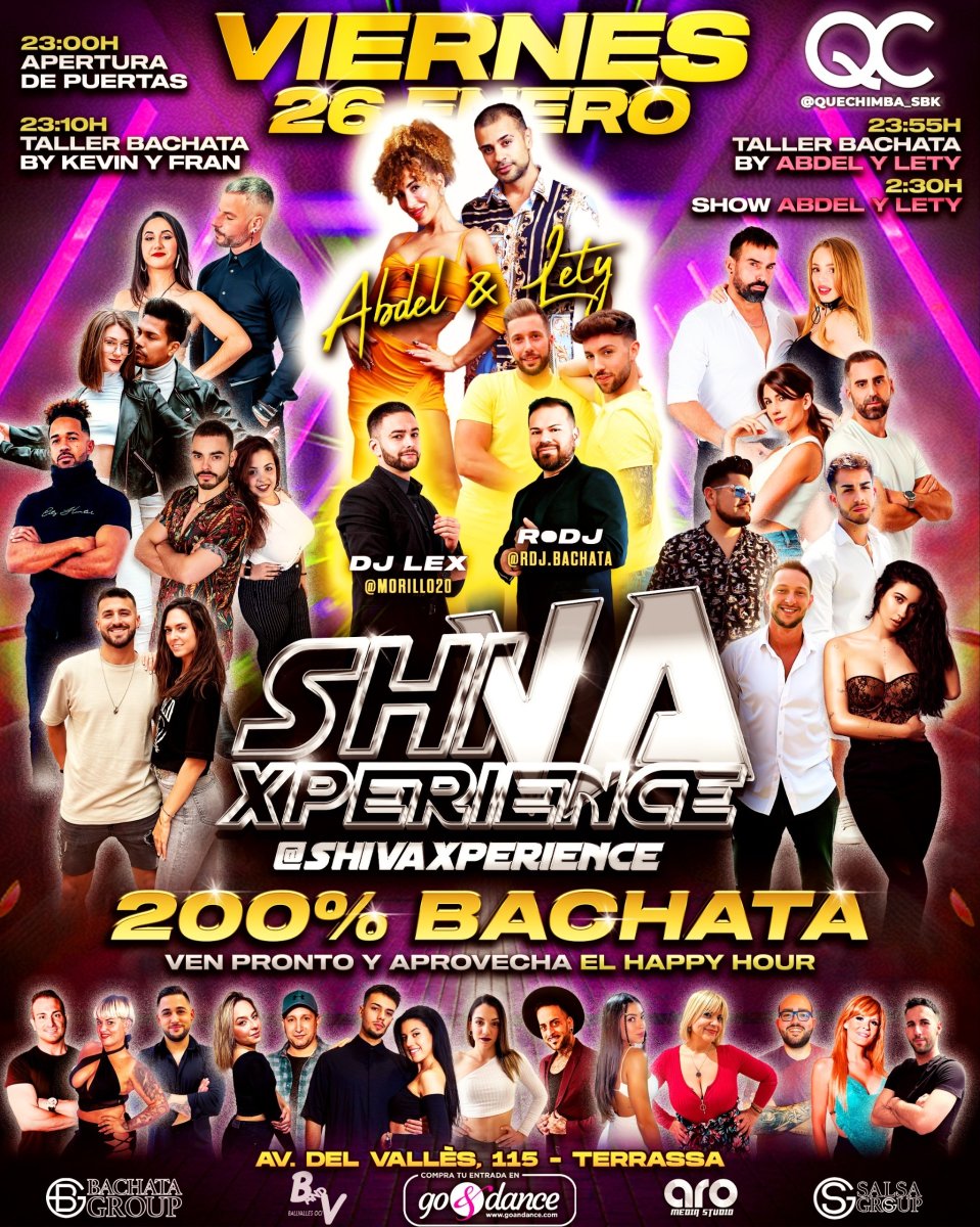 ?? ABDEL Y LETY EN BARCELONA ?? VIERNES 26 ENERO 200% BACHATA SHIVA X QUECHIMBA ??