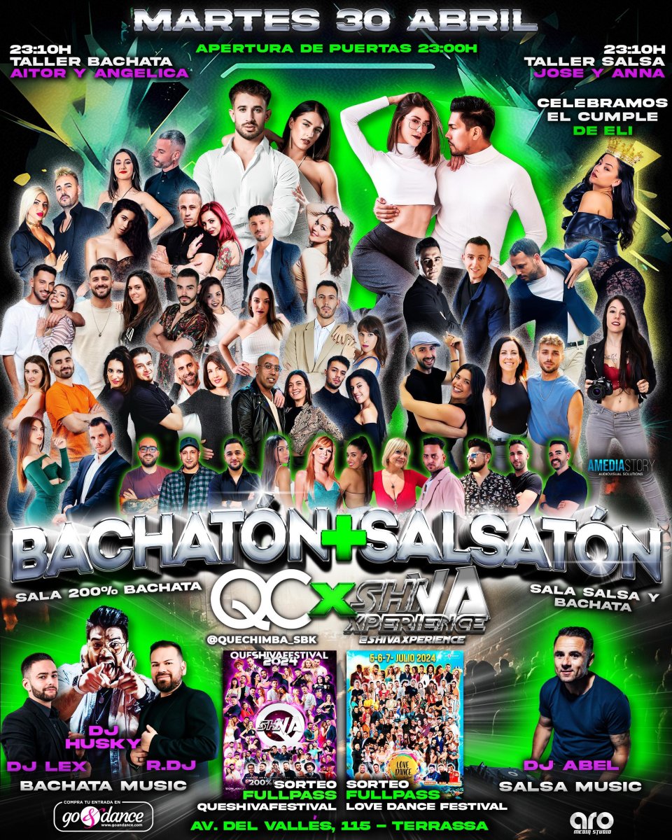 ?? BACHATÓN ➕ SALSATÓN ?? 2 SALAS MARTES 30 DE ABRIL ?? QUECHIMBA ❌ SHIVA ??