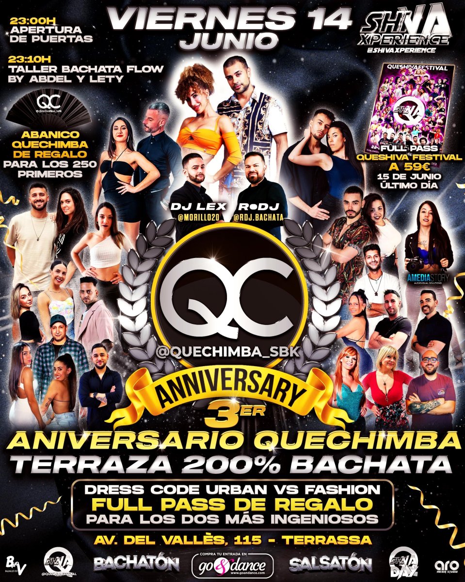 ?? TERCER ANIVERSARIO QUECHIMBA ?? VIERNES 14 DE JUNIO ??