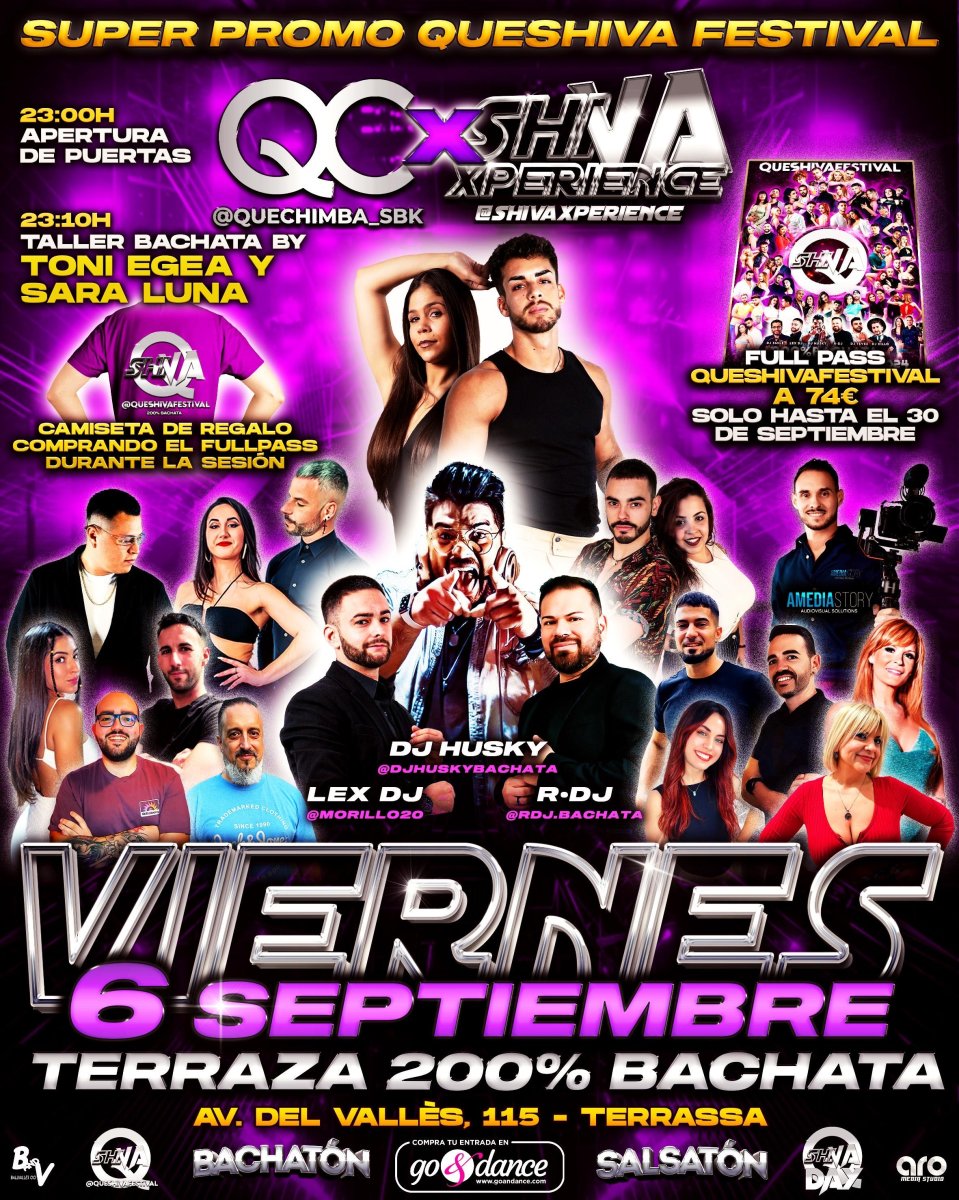 ?? VIERNES 6 DE SEPTIEMBRE ?? SUPER PROMO* QUESHIVA FESTIVAL ?? TERRAZA 200% BACHATA ??