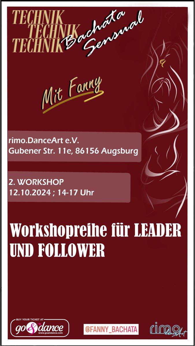 Essential techniques in Bachata Sensual for Leader and Follower - Oct. 12th (Workshop 2)