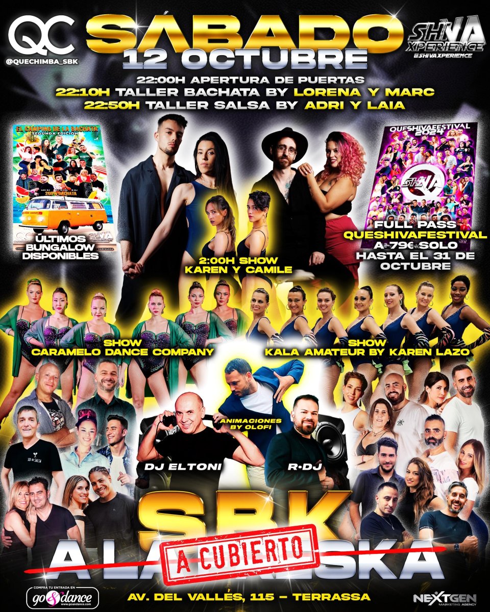 ???? SÁBADO 12 DE OCTUBRE SBK A CUBIERTO ???? QC x SHIVA ????