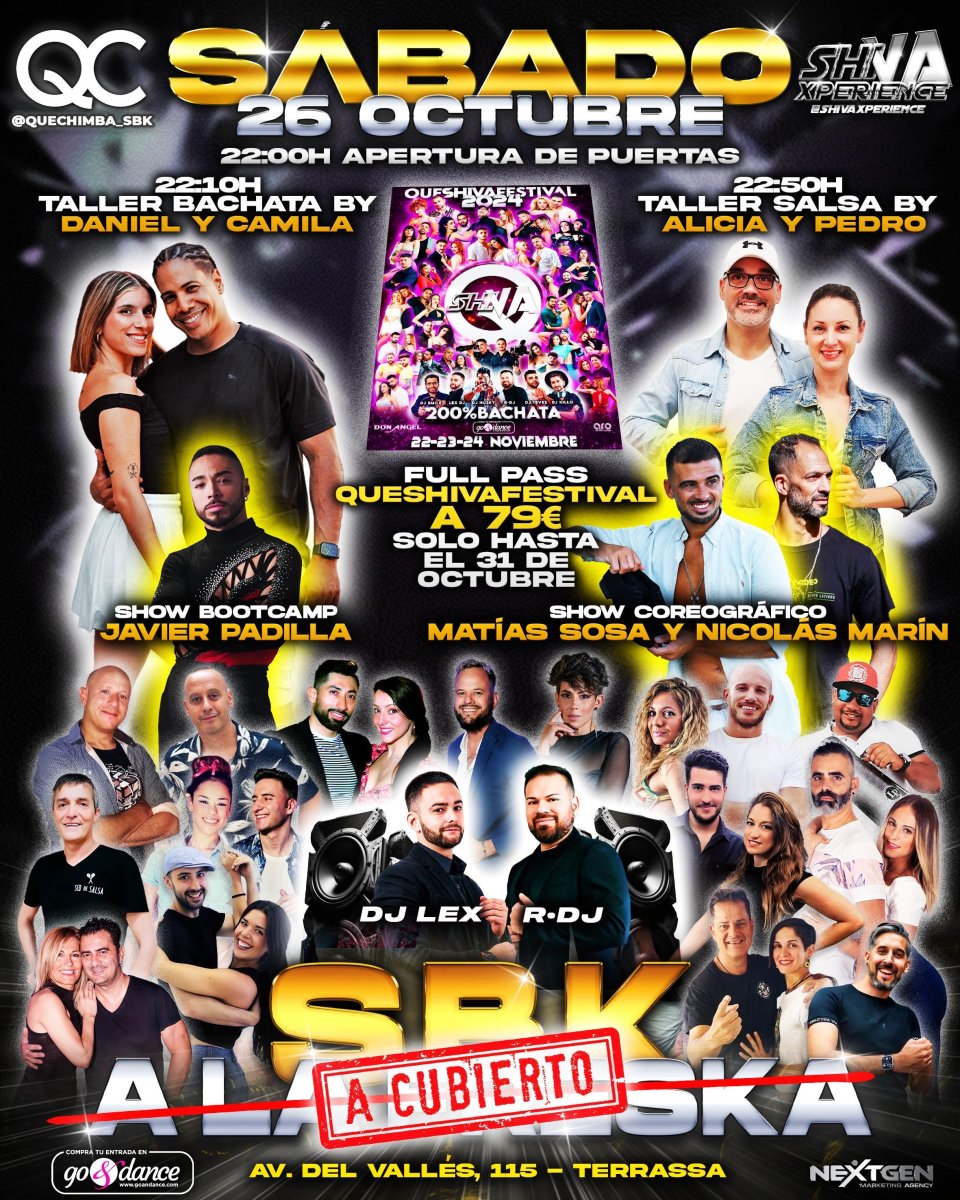 ???? SÁBADO 26 DE OCTUBRE SBK A CUBIERTO ???? QC x SHIVA ????