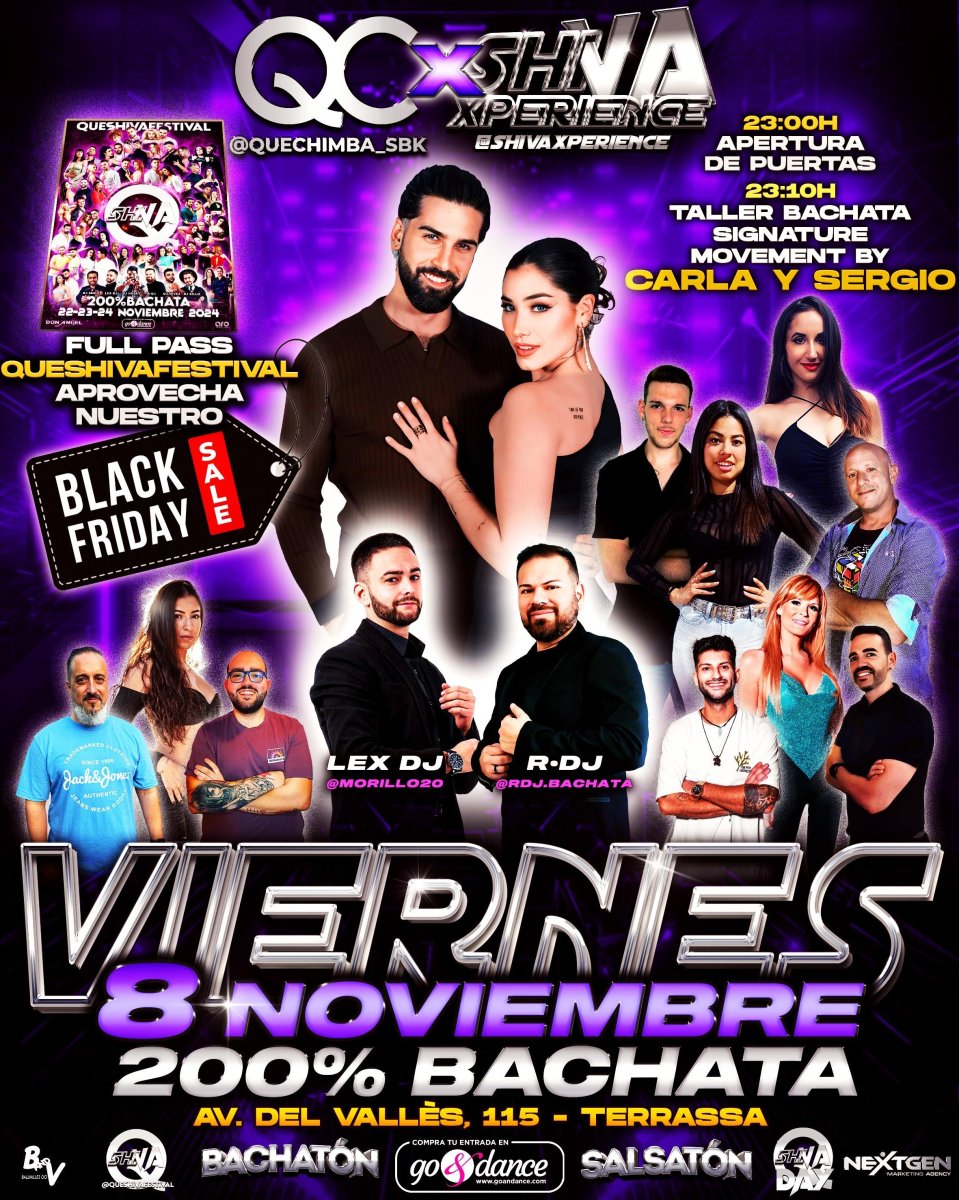 ????VIERNES 8 DE NOVIEMBRE 200% BACHATA ???? QC x SHIVA ????