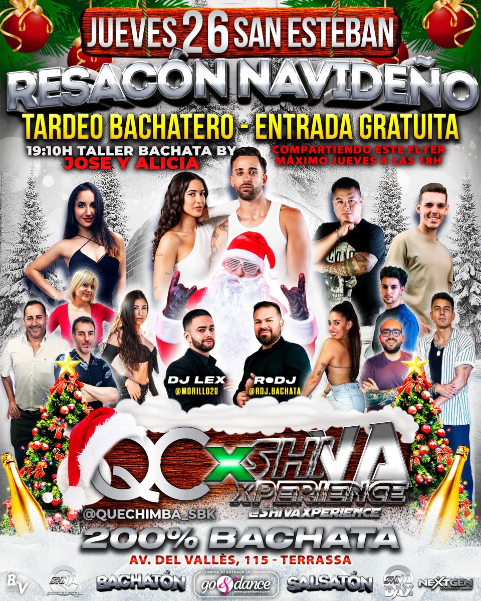 ?? JUEVES 26 TARDEO BACHATERO GRATIS* ?? RESACÓN NAVIDEÑO QC x SHIVA ??