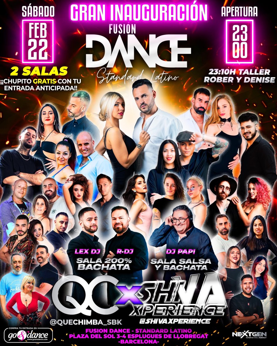 ?? GRAN INAUGURACIÓN QC x SHIVA en FUSIÓN DANCE STANDARD LATINO ?? SÁBADO 22 de FEBRERO ??