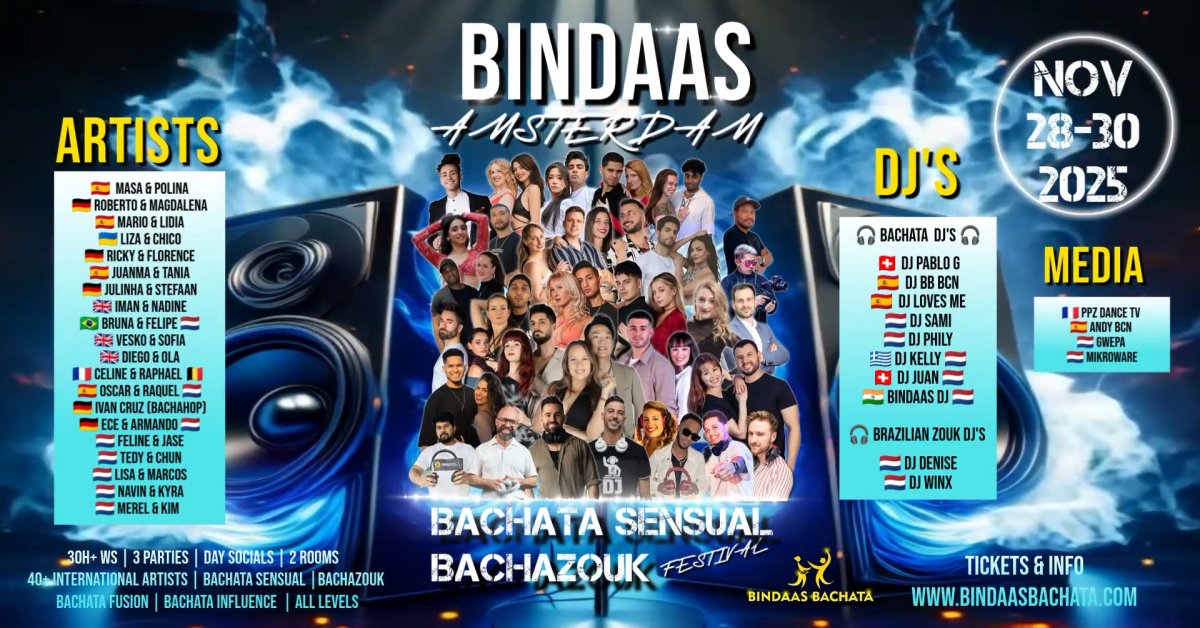 BINDAAS Bachata Sensual & Bachazouk Festival - Nov 28-30, 2025 - Amsterdam