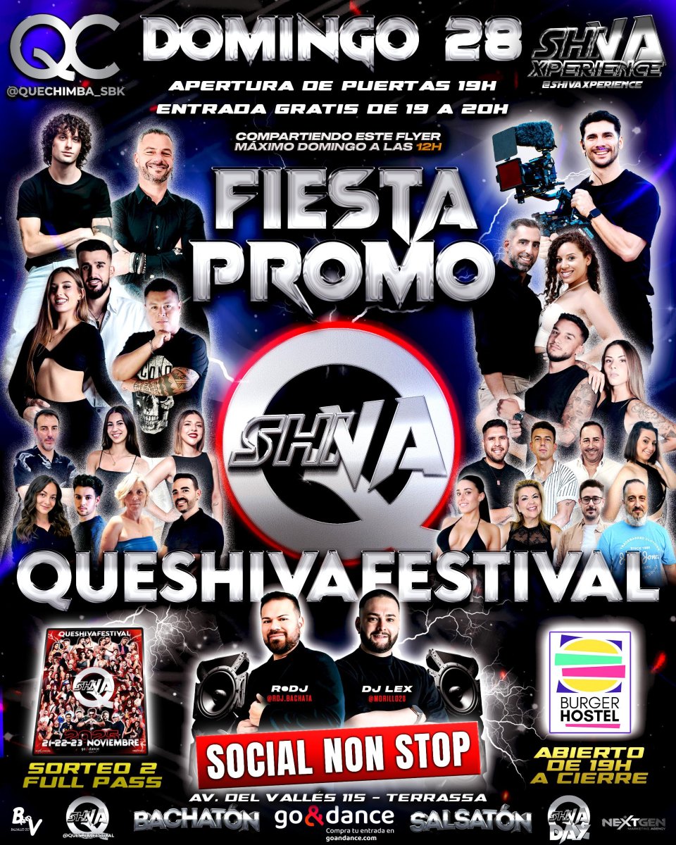 🚀🚀 FIESTA PROMO QUESHIVA FESTIVAL 🚀🚀 DOMINGO* TERRAZA BACHATERA QC x SHIVA 🚀🚀