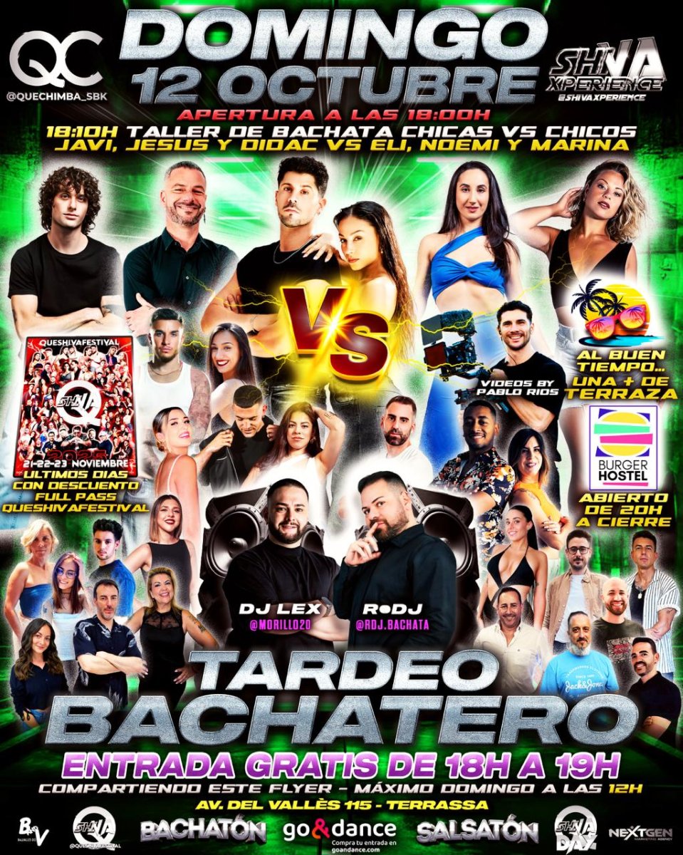 💥💥 DOMINGO TARDEO BACHATERO GRATIS* QC X SHIVA 💥💥