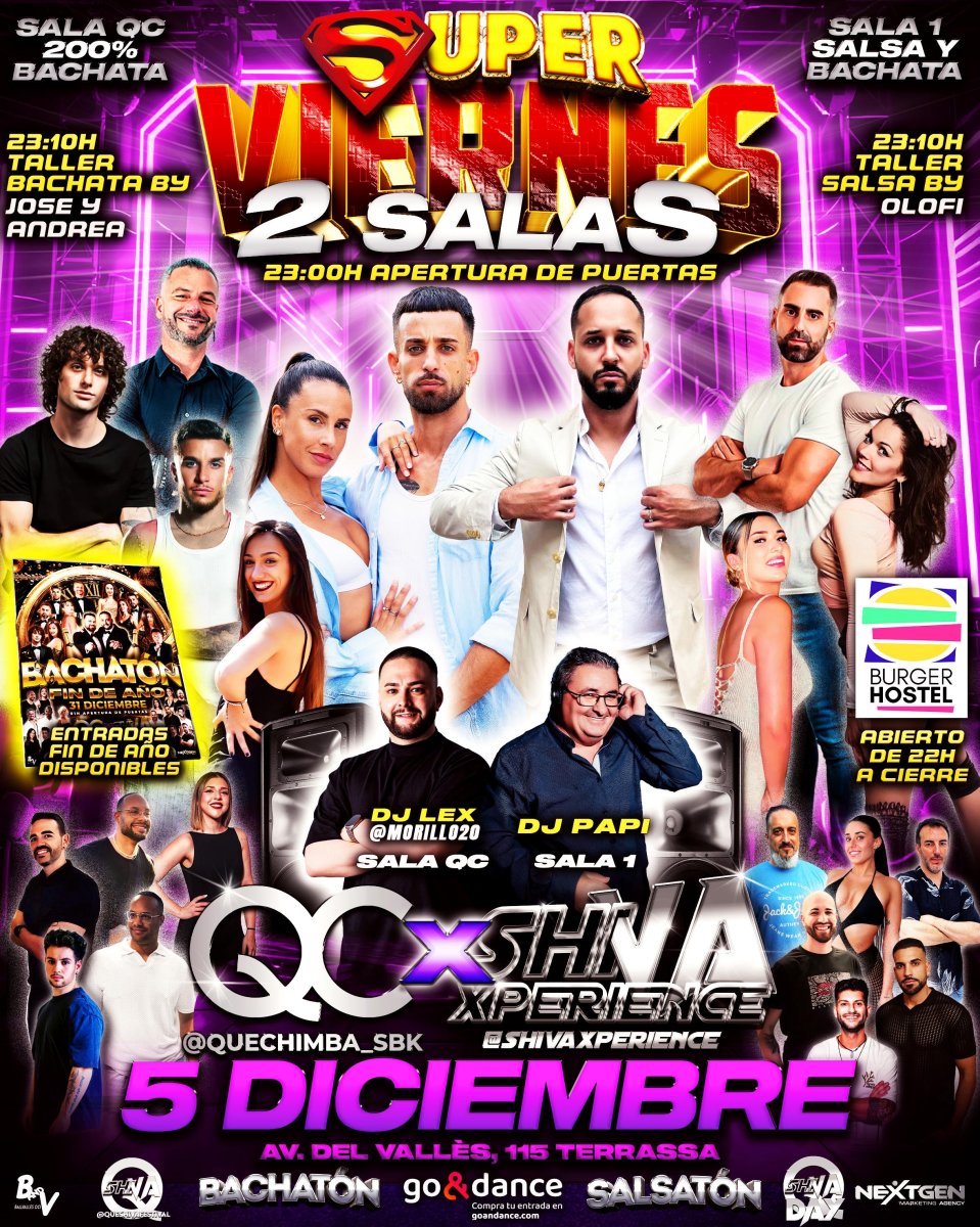 💥💥 SUPER VIERNES 5 DE DICIEMBRE SALA DE BACHATA ➕ SALA DE SALSA Y BACHATA 💥💥 QC ❌ SHIVA 💥💥