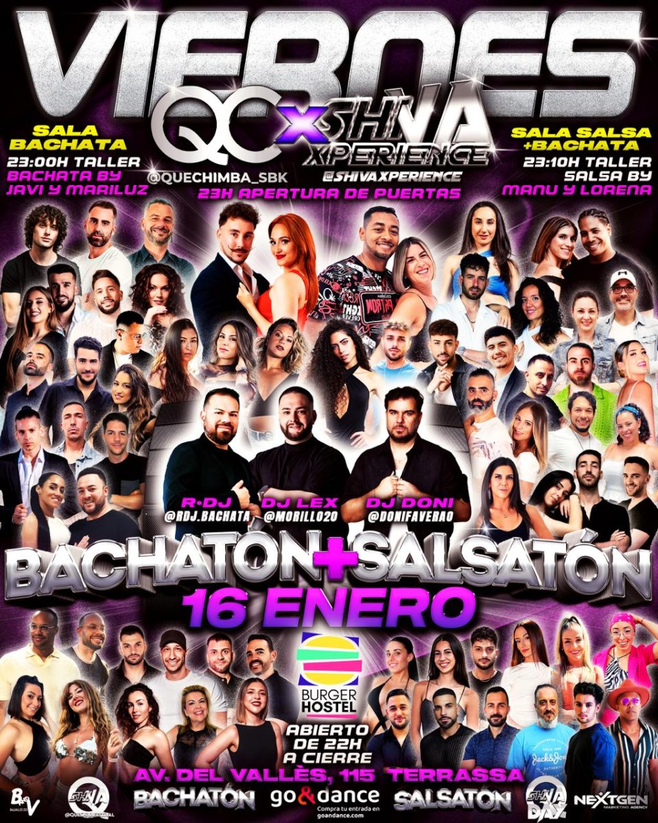 😎 BACHATÓN ➕ SALSATÓN 😎 VIERNES 16 ENERO QC ❌ SHIVA 😎