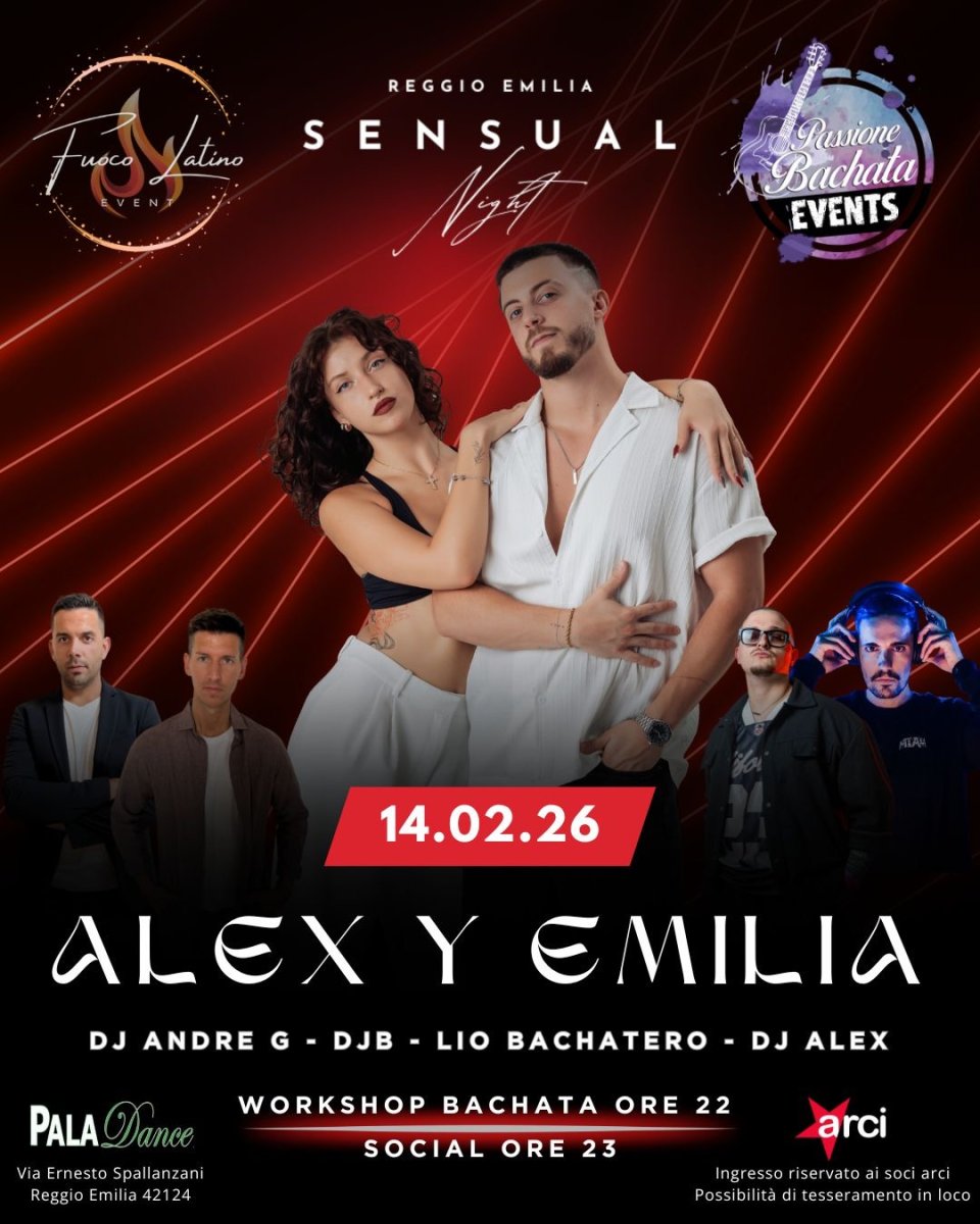 14 FEBBRAIO SENSUAL NIGHT REGGIO EMILIA