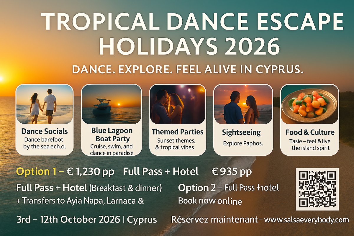 🌴 TROPICAL DANCE ESCAPE HOLIDAYS 2026 — CYPRUS ☀️ Dance • Discover • Connect in Paradise — 9th Edition