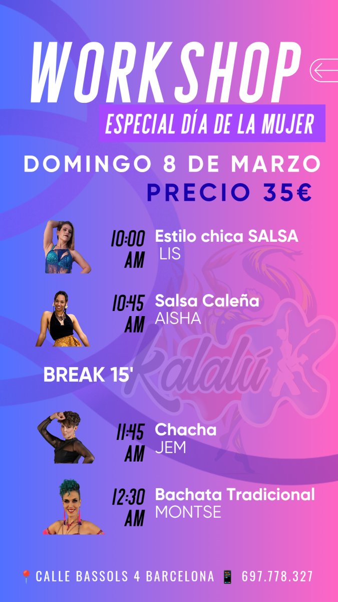 WORKSHOP ESPECIAL DIA DE LA MUJER 