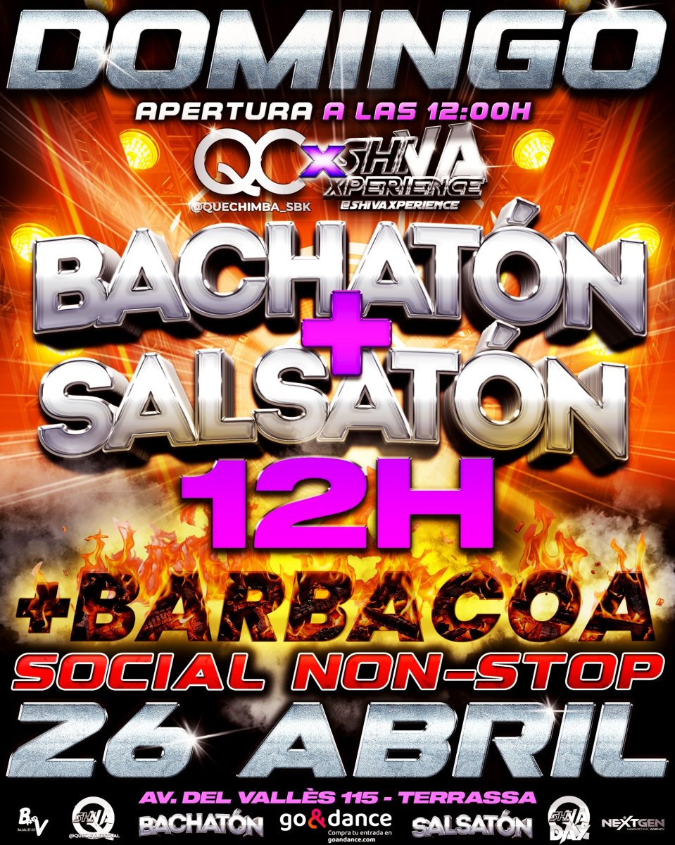 💥💥 BARBACOA ➕ BACHATÓN ➕ SALSATÓN 12H 💥💥 DOMINGO 26 DE ABRIL 💥💥