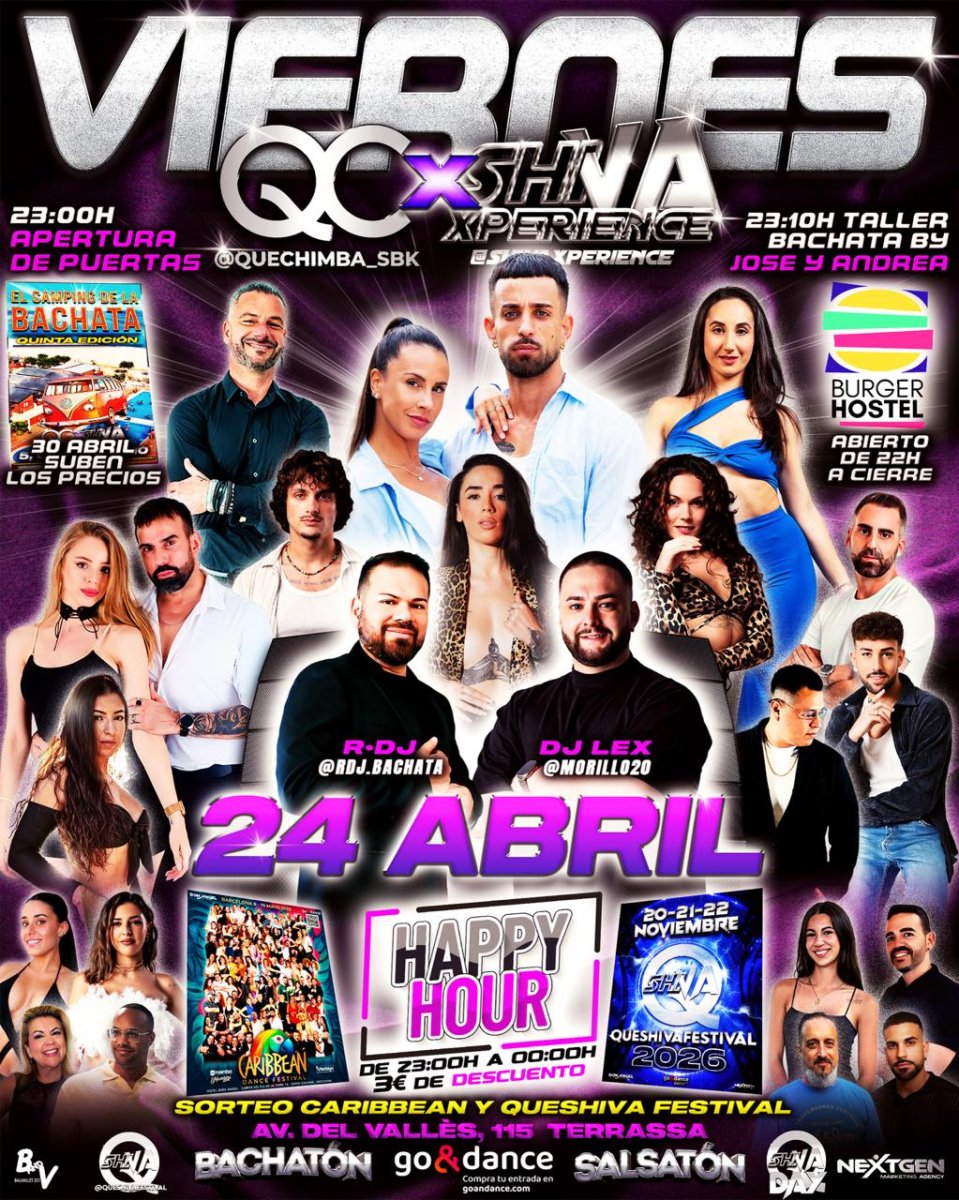 ✨ ESTE VIERNES 24 DE ABRIL HAPPY HOUR ✨ QC ❌ SHIVA ✨