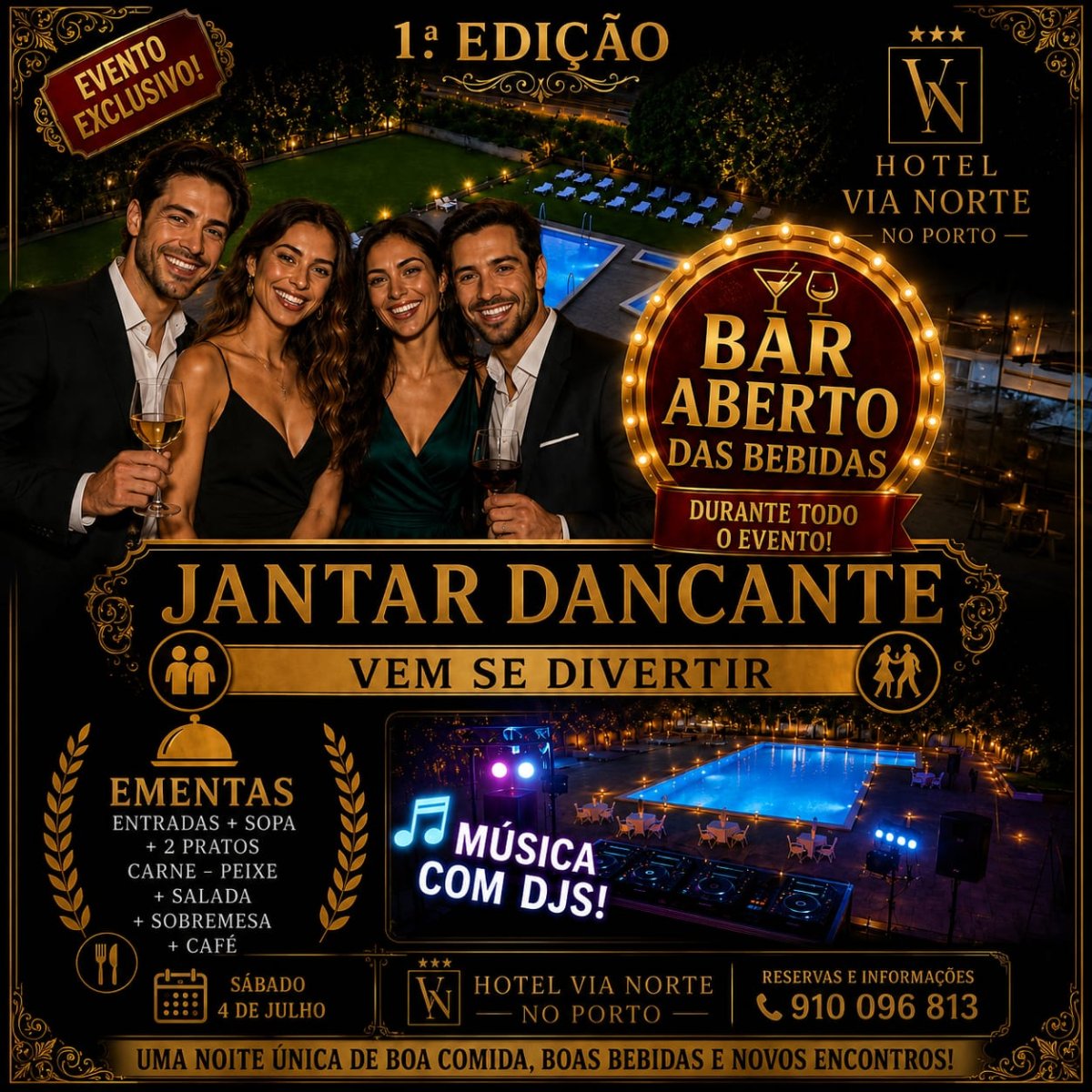 JANTAR DANÇANTE NO HOTEL VIA NORTE NO PORTO