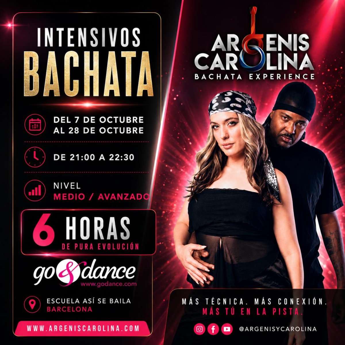 Intensivo Bachata 6 horas 🇩🇴 Argenis y Carolina Octubre 2026