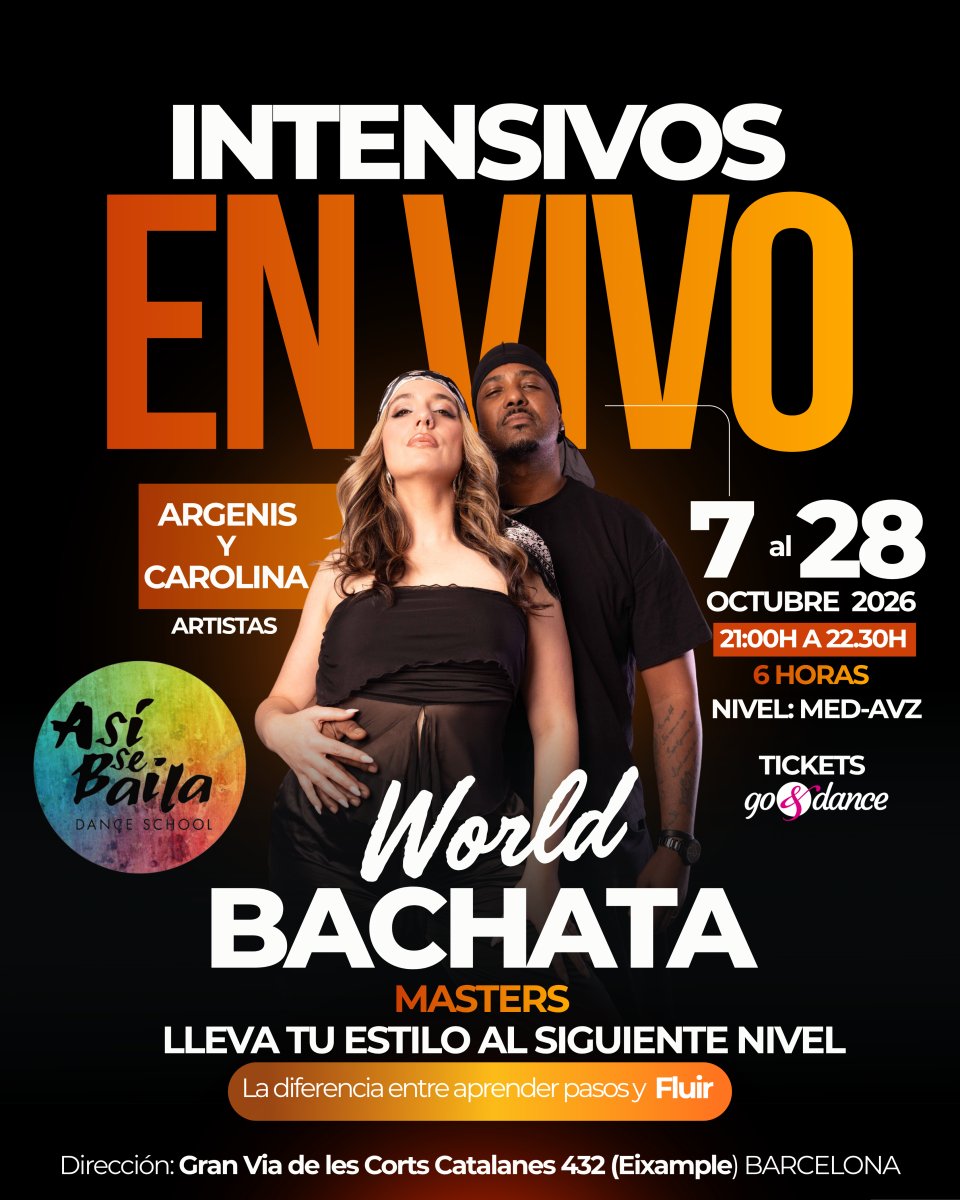 Intensivo Bachata 6 horas 🇩🇴 Argenis y Carolina Octubre 2026