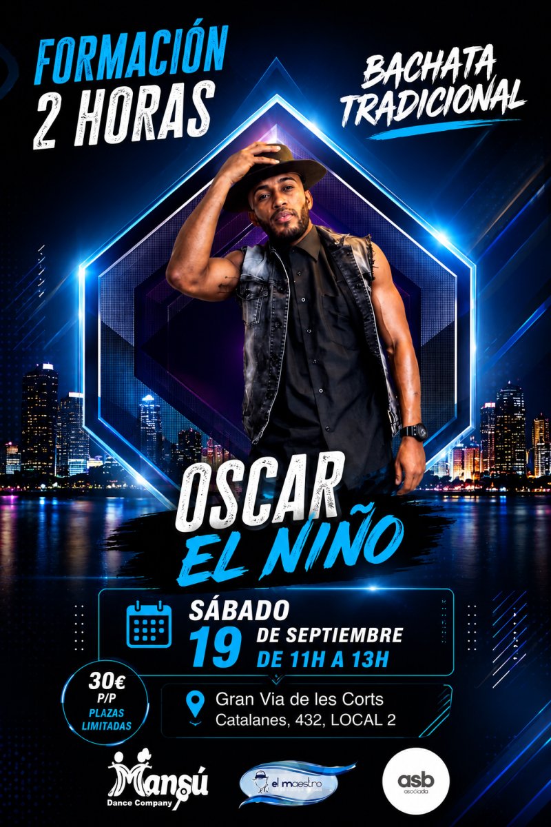 Formación de 2h Bachata Tradicional y Mangú Party fiesta Dominicana Barcelona
