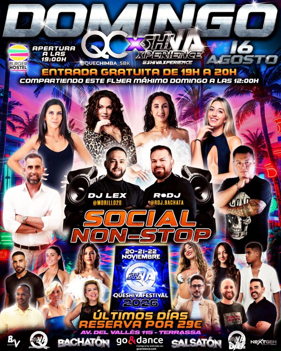 🔥 DOMINGO 16 DE AGOSTO TERRAZA QC ❌ SHIVA 🔥
