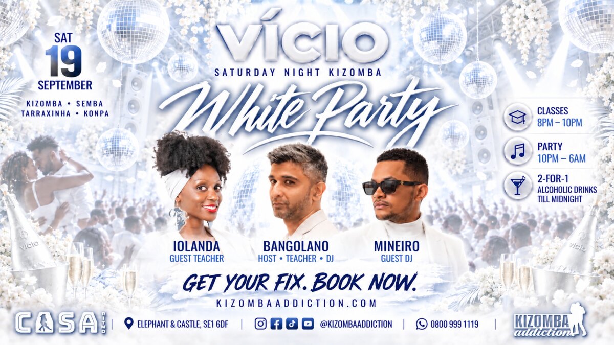 VÍCIO White Party — Kizomba Classes & Party | 19 September 2026