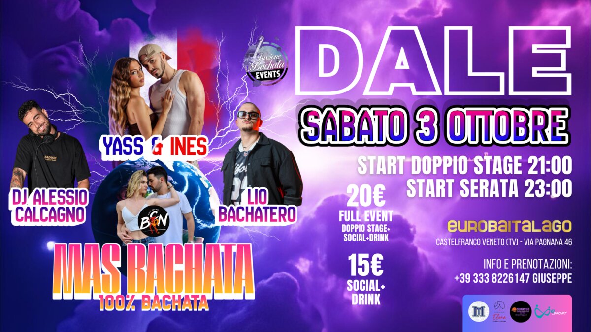 MAS BACHATA - DOUBLE STAGE - 3 OTTOBRE 2026